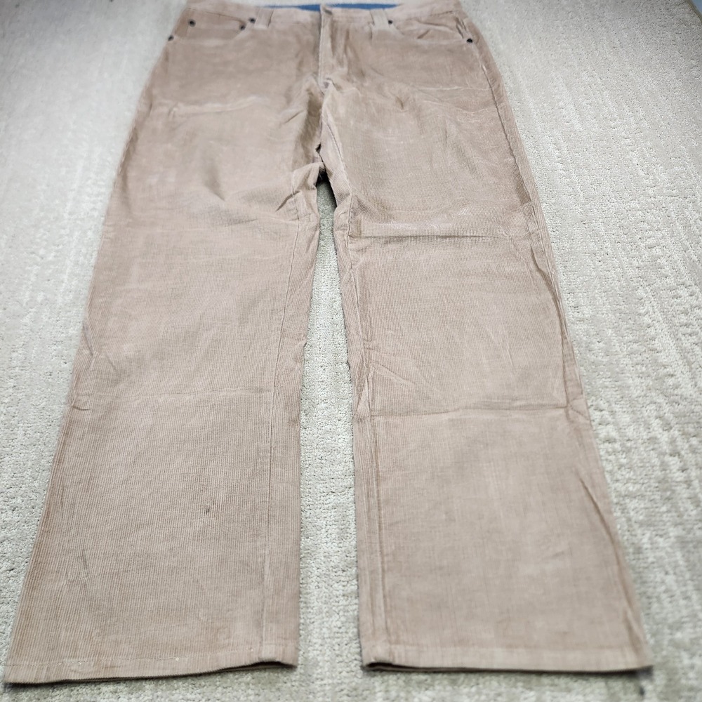Woolrich Corduroy Pants Men 36x32 Relaxed Straight Leg Y2K Beige 5 Pocket Cotton